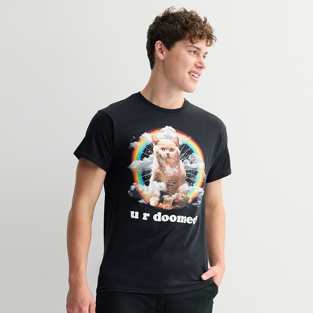 Men's Rainbow Cat U R Doomed Graphic Tee