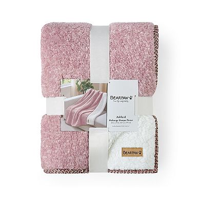 Bearpaw Melange Sherpa Throw Blanket