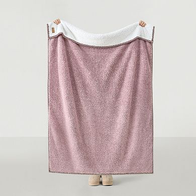 Bearpaw Melange Sherpa Throw Blanket