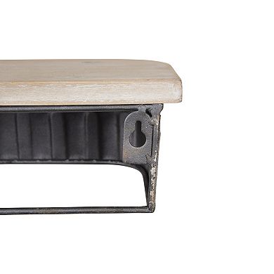 Storied Home 3-Piece Metal & Wood Hanging Wall Shelves Set