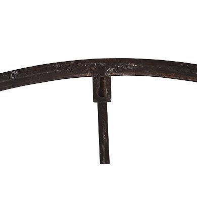 Storied Home Metal Wagon Wheel with Star Wall Decor