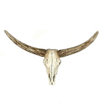 Storied Home Resin Steer Skull Wall Decor