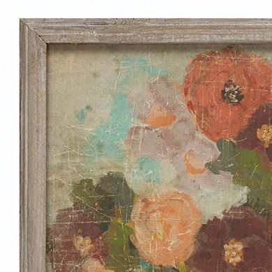 Storied Home Wood Framed Flowers in Vase Portrait Wall Decor