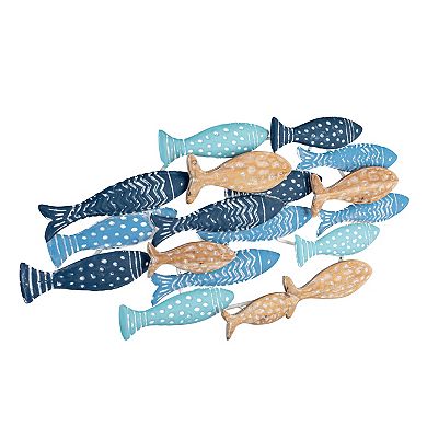 Storied Home Hand-stamped Metal School of Fish Wall Decor