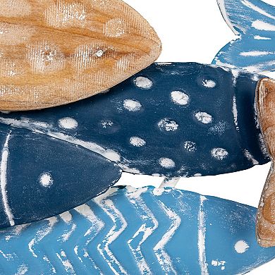 Storied Home Hand-stamped Metal School of Fish Wall Decor