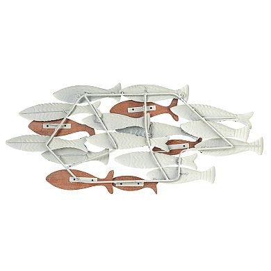 Storied Home Hand-stamped Metal School of Fish Wall Decor