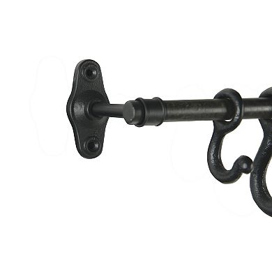 Storied Home Decorative Forged Metal Wall Rod with 18 Hooks