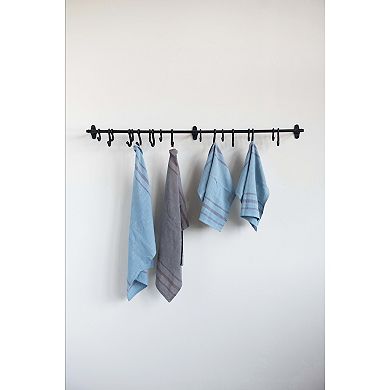 Storied Home Decorative Forged Metal Wall Rod with 18 Hooks