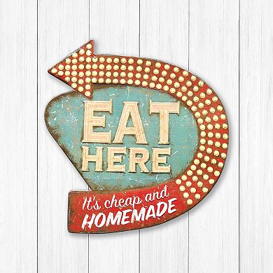 Storied Home Metal "Eat Here" Retro Wall Decor