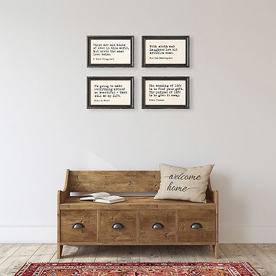 Storied Home 4-Piece Wood Framed Quotes Wall Decor Set