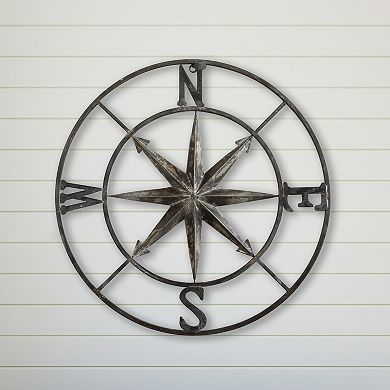 Storied Home Metal Compass Wall Decor