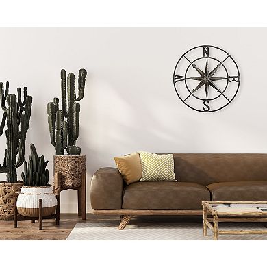 Storied Home Metal Compass Wall Decor