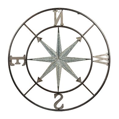 Storied Home Metal Compass Wall Decor