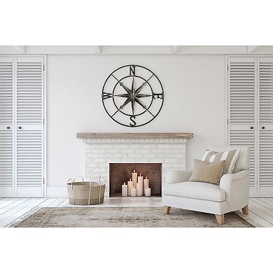 Storied Home Metal Compass Wall Decor