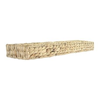 Storied Home Handwoven Water Hyacinth 23.5" Wall Shelf