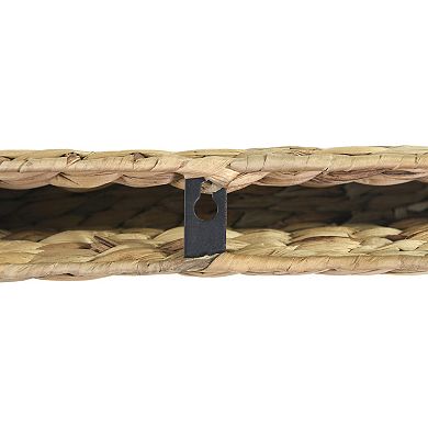 Storied Home Handwoven Water Hyacinth 23.5" Wall Shelf