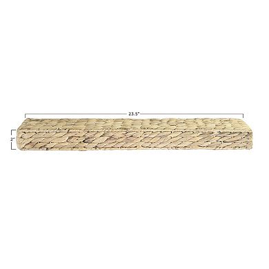Storied Home Handwoven Water Hyacinth 23.5" Wall Shelf