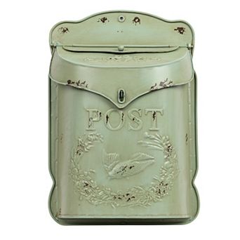Storied Home Embossed Distressed Finish Metal Post Box