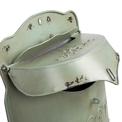 Storied Home Embossed Distressed Finish Metal Post Box