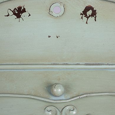 Storied Home Embossed Distressed Finish Metal Post Box