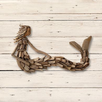Storied Home Driftwood Sitting Mermaid Wall Decor