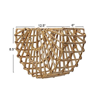 Storied Home Main and Mesa Woven Cane Wall Pocket