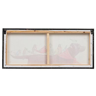 Storied Home Wood Framed Canvas Wall Decor with Birds on Dog