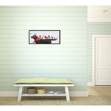 Storied Home Wood Framed Canvas Wall Decor with Birds on Dog