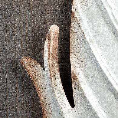 Storied Home Wood Wall Decor with Metal Feather