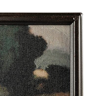 Storied Home Metal and Wood Framed Landscape Wall Art with Hanging Bracket