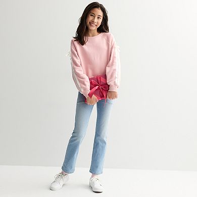 Girls 6-20 SO® Ribbon Trim Sweatshirt in Regular & Plus Size