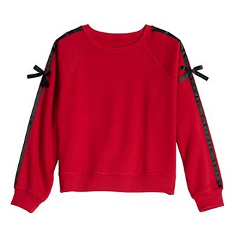 Girls 6-20 SO® Ribbon Trim Sweatshirt in Regular & Plus Size