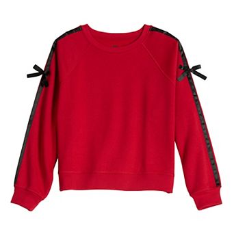 Girls 6-20 SO® Ribbon Trim Sweatshirt in Regular & Plus Size