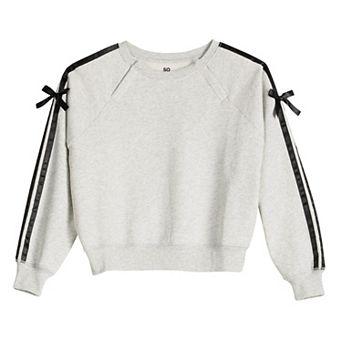 Girls 6-16 SO® Adaptive Ribbon Trim Sweatshirt