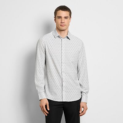 long sleeve van heusen mens dress shirts Performance All Way Stretch Arrow Print Shirt