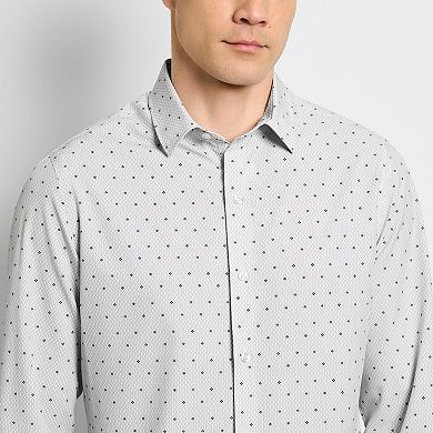 Men's Van Heusen All Way Stretch Long Sleeve Diamond Dot Print Shirt