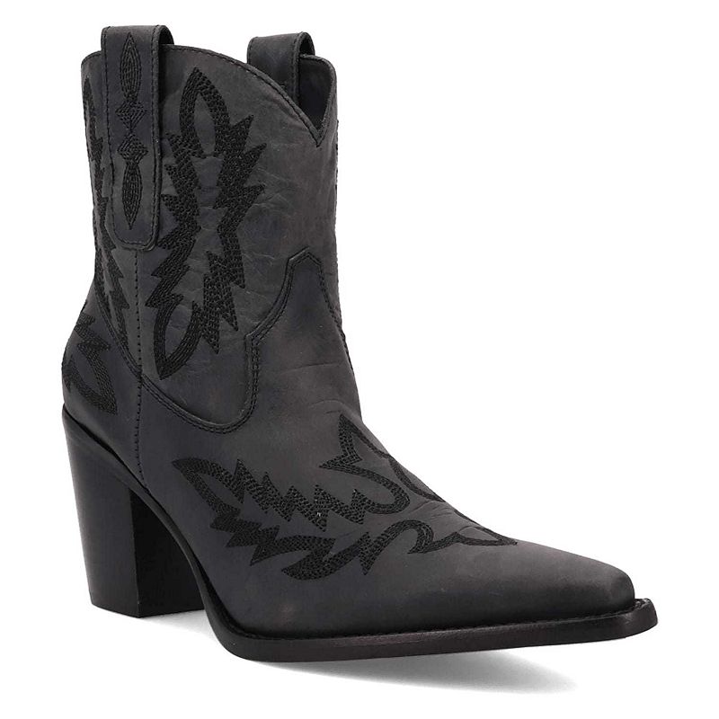 Dingo Womens Rocky Top Block Heel Cowboy Boots, 7 Medium, Black