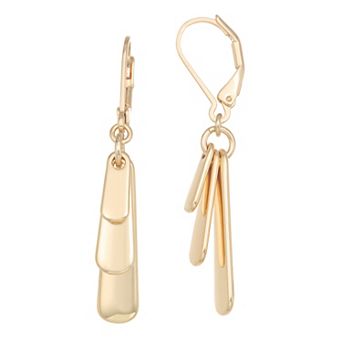 Nine West Tri-Tone Slender Shaky Drop Earrings