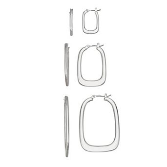 Nine West 3-Pair Gold Tone Hoop Earring Set