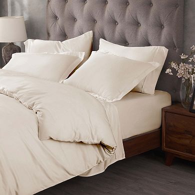 SUPERIOR 400 Thread Count Egyptian Cotton Solid Duvet Cover Set