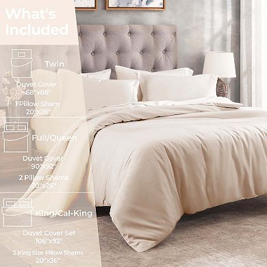 SUPERIOR 400 Thread Count Egyptian Cotton Solid Duvet Cover Set