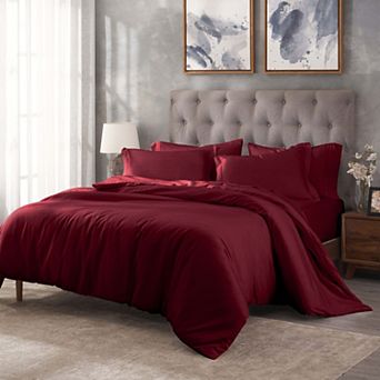 SUPERIOR 400 Thread Count Egyptian Cotton Solid Duvet Cover Set