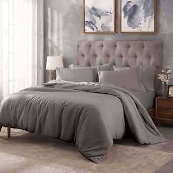 SUPERIOR 400 Thread Count Egyptian Cotton Solid Duvet Cover Set
