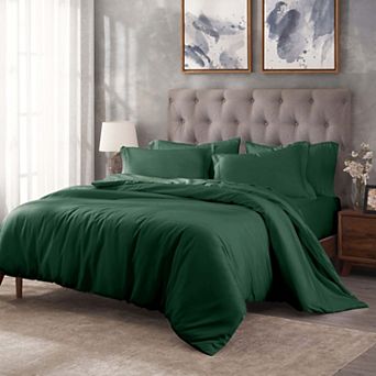 SUPERIOR 400 Thread Count Egyptian Cotton Solid Duvet Cover Set