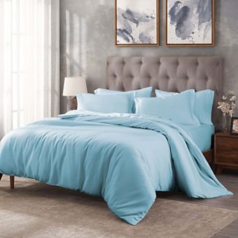 SUPERIOR 400 Thread Count Egyptian Cotton Solid Duvet Cover Set