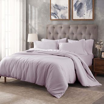 SUPERIOR 400 Thread Count Egyptian Cotton Solid Duvet Cover Set