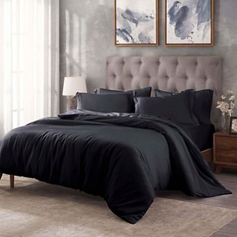 SUPERIOR 400 Thread Count Egyptian Cotton Solid Duvet Cover Set