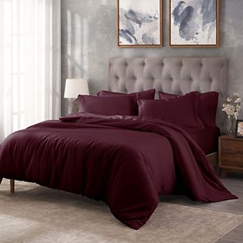 SUPERIOR 400 Thread Count Egyptian Cotton Solid Duvet Cover Set
