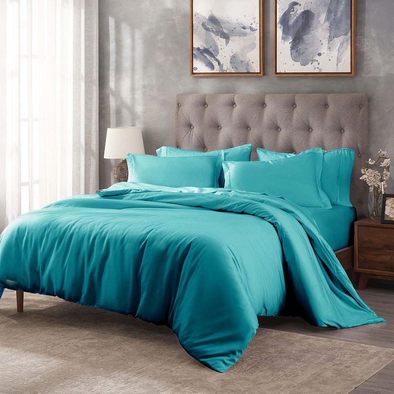 Superior Egyptian Cotton 400 Thread Count Duvet Cover Set  Twin  Teal