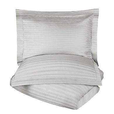 SUPERIOR 400 Thread Count Stripe Egyptian Cotton Duvet Cover Set